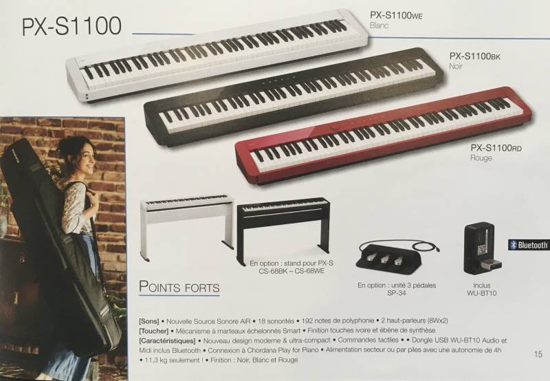 Piano numérique Casio PX S1100 Pianos Pianos Brocéliande