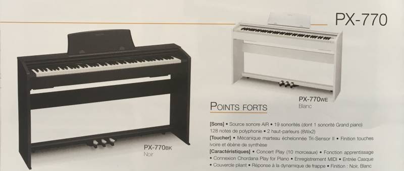 acheter un clavier CASIO PX-770 sur Rennes en BRETAGNE